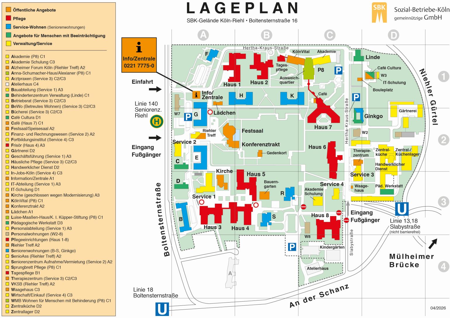 Lageplan Riehler SBK-Gelände